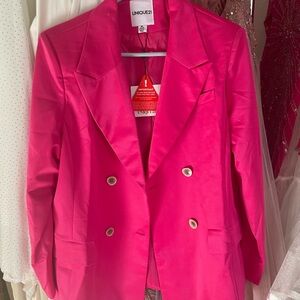 Unique21 Hot Pink Double-Breasted Blazer